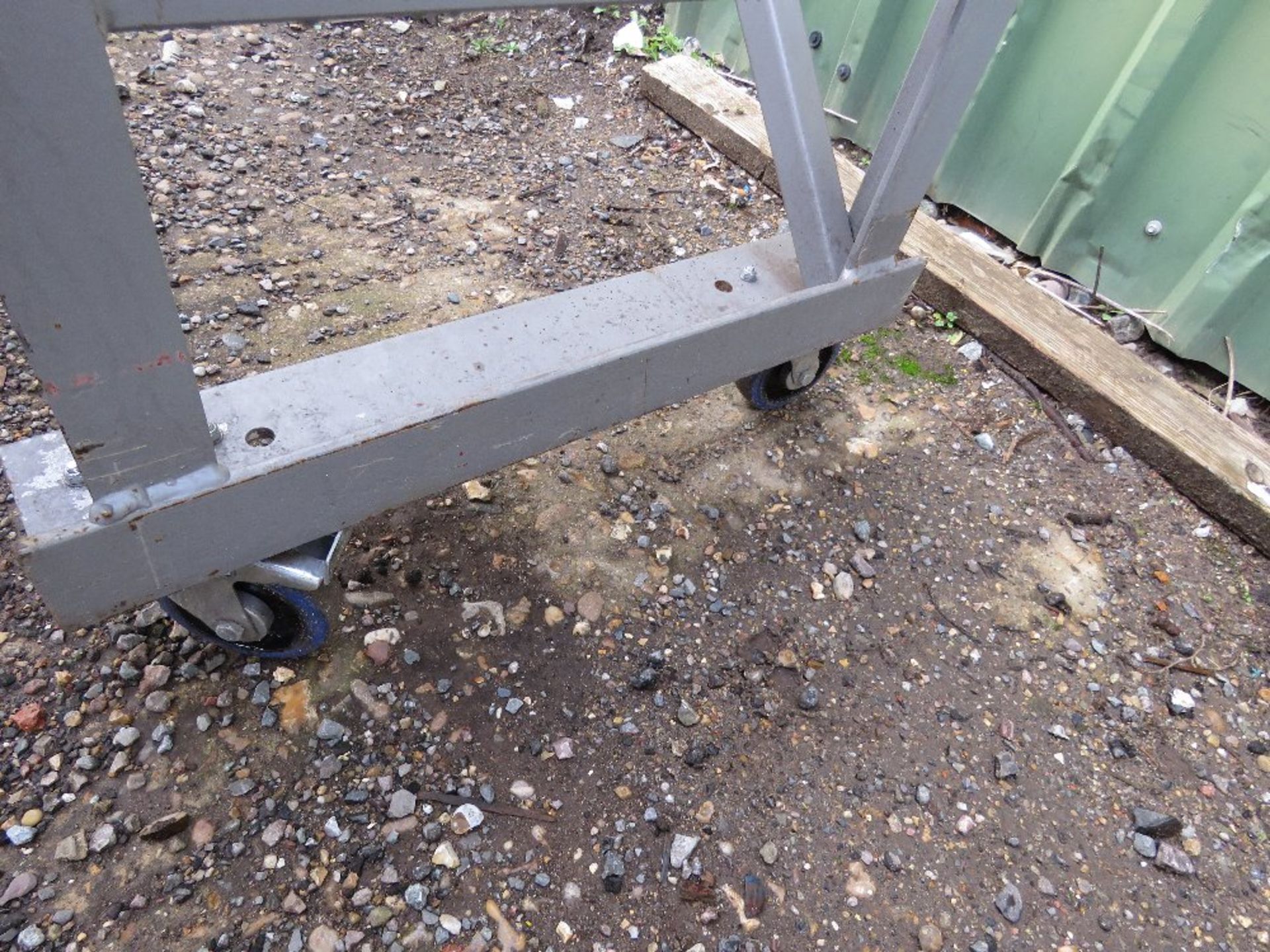 ROLLER CONVEYOR TABLE ON WHEELS. 2.1M X 0.63M APPROX THIS LOT IS SOLD UNDER THE AUCTIONEERS MARGI - Image 2 of 3