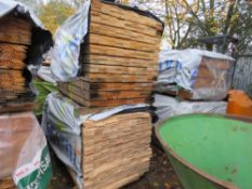STACK OF UNTREATED SHIPLAP TIMBER CLADDING BOARDS: 2 X LARGE PACKS @ 1.6M AND 1.75M LENGTH X 95MM WI