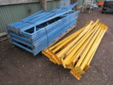 QUANTITY OF PALLET RACKING, 2.7M HEIGHT X 1.1M WIDTH UPRIGHTS PLUS A PACK OF BEAMS AS SHOWN. THIS