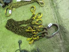 SET OF 4 LEGGED LIFTING CHAINS WITH SHORTENERS. THIS LOT IS SOLD UNDER THE AUCTIONEERS MARGIN SCH