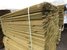 LARGE PACK OF TREATED SHIPLAP TIMBER CLADDING BOARDS. 1.73M LENGTH X 95MM WIDTH APPROX.