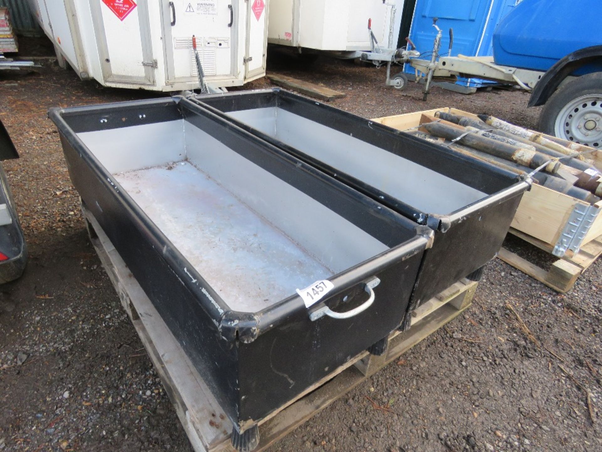 2 X GALVANISED PLANTER UNITS, 1.25M X 0.45M APPROX. THIS LOT IS SOLD UNDER THE AUCTIONEERS MARGIN
