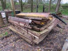 STACK OF MANHOLE FORMING PANELS.