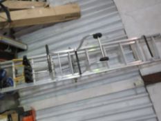 LYTE ALUMINIUM ROOF LADDER PLUS LADDER CLAMPS.. SOURCED FROM COMPANY LIQUIDATION. THIS LOT IS