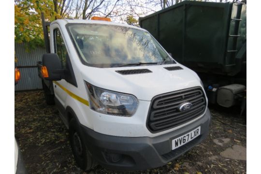 FORD TRANSIT SINGLE CAB 350 DROP SIDE TIPPER TRUCK REG:WV67 LXR. WITH V5 FIRST REGISTERED 27/9/17 (E - Image 1 of 6