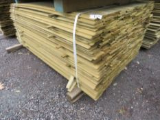 LARGE PACK OF TREATED SHIPLAP TIMBER CLADDING BOARDS. 1.73M LENGTH X 95MM WIDTH APPROX.