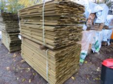 STACK OF TREATED SHIP LAP TIMBER CLADDING BOARDS: 2 X LARGE PACKS @ 1.72M LENGTH 95MM WIDTH APPROX.