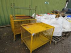 3 X METAL CAGES PLUS A METAL STAND UNIT. THIS LOT IS SOLD UNDER THE AUCTIONEERS MARGIN SCHEME, TH