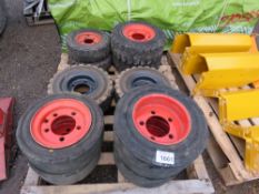 PALLET OF 10 X SOLID FORKLIFT TRUCK WHEELS AND TYRES. SOURCED FROM COMPANY LIQUIDATION.