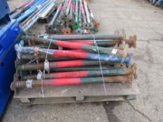 21 X ADJUSTABLE STEEL BUILDER'S PROPS. 1.1METRES CLOSED LENGTH APPROX. (ACROW STYLE). SOURCED FR