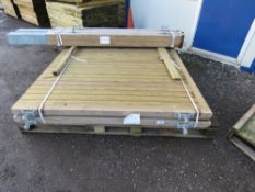 PAIR OF HEAVY DUTY WOODEN CLAD COURTYARD GATES 1.75M WIDE X 1.75M HEIGHT EACH APPROX PLUS POSTS.