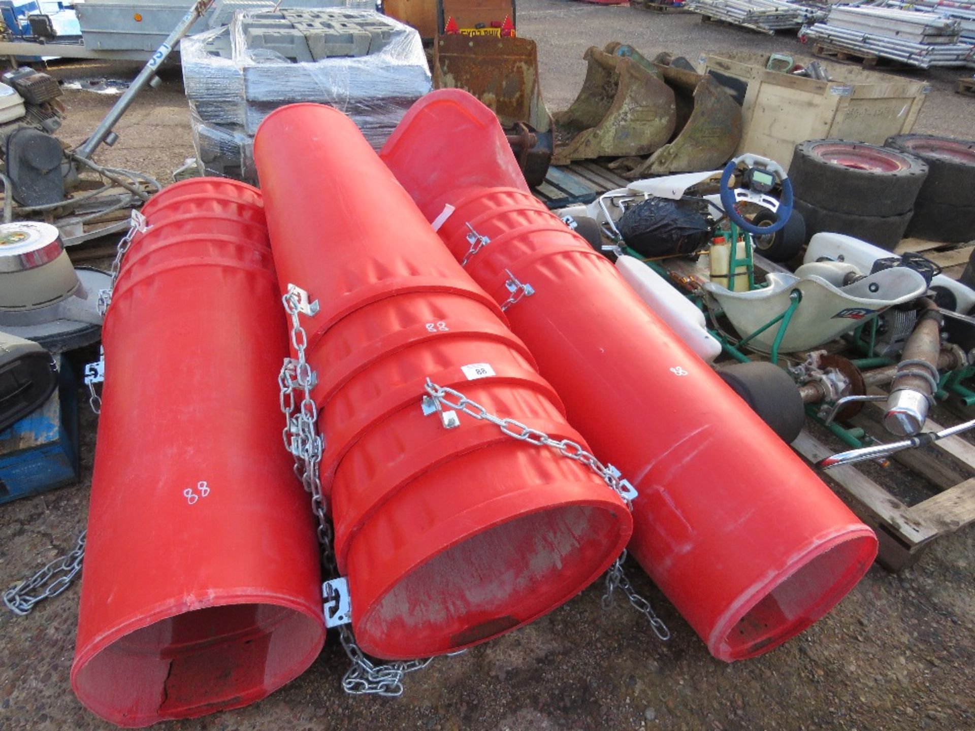 RUBBISH CHUTES: 14 X SECTIONS PLUS A TOP HOPPER. SOURCED FROM COMPANY LIQUIDATION.