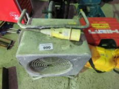 110VOLT FAN HEATER. DIRECT FROM A LOCAL GROUNDWORKS COMPANY AS PART OF THEIR RESTRUCTURING PROGRA