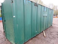 STEEL STORAGE CONTAINER, 20FT LENGTH APPROX. WE CAN ASSIST WITH LOADING ONTO A SUITABLE VEHICLE AT N