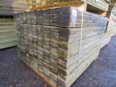 LARGE PACK OF PRESSURE TREATED FEATHER EDGE CLADDING TIMBER BOARDS. 1.2M X 100MM APPROX.