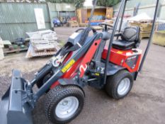 NORCAR XC755 WHEELED MINI LOADER, YEAR 2022 BUILD, 2 HOURS ONLY!!. SUPPLIED WITH 1200MM WIDE BUCKET
