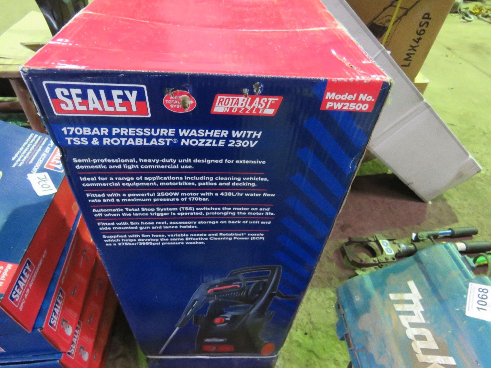SEALEY 170BAR POWER WASHER SET, 230VOLT POWERED. BOXED, UNUSED, DIRECT FROM LOCAL COMPANY BEING SURP - Image 3 of 4