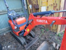 KUBOTA U10-3 RUBBER TRACKED MICRO EXCAVATOR WITH 3 X BUCKETS, YEAR 2015 BUILD. 2520 REC HOURS. PN:M