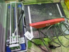 TILE CUTTER AND TILE SAWBENCH. THIS LOT IS SOLD UNDER THE AUCTIONEERS MARGIN SCHEME, THEREFORE NO