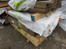 STACK CONTAINING 4 X PACKS OF ASSORTED UNTREATED TIMBER BATTENS, BOARDS AND HIT AND MISS BOARDS 1.55