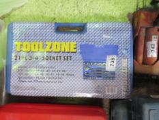 TOOLZONE 21PIECE SOCKET SET.