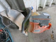 HUSQVARNA K770 PETROL SAW WITH BLADE. OWNER RETIRING. THIS LOT IS SOLD UNDER THE AUCTIONEERS MARG