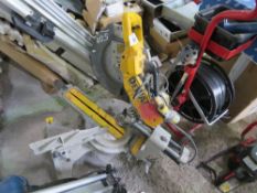 DEWALT HEAVY DUTY 110VOLT MITRE SAW WITH A WORK STAND. SOURCED FROM COMPANY LIQUIDATION.