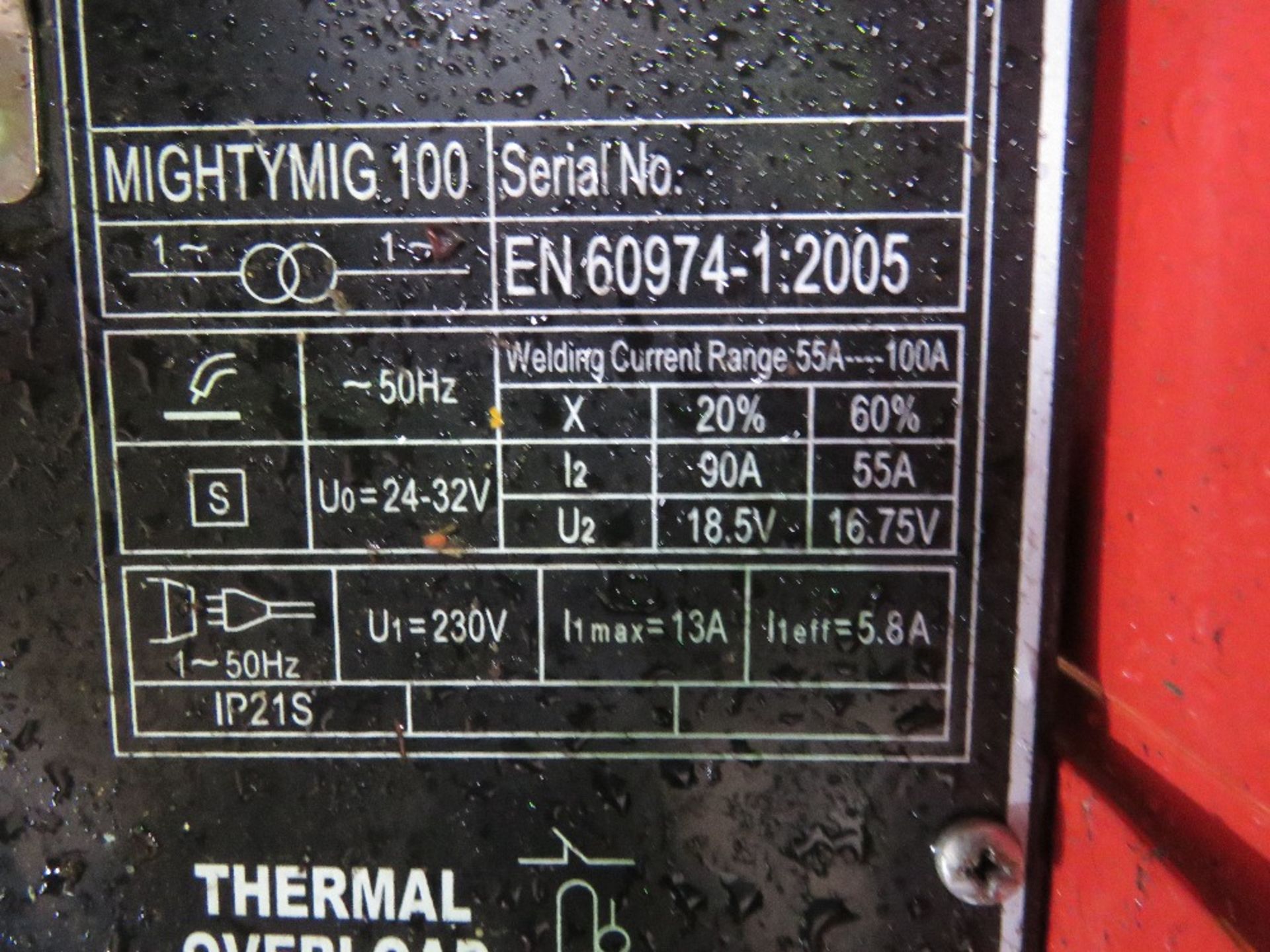 SEALEY MIGHTY TIG 100 WELDER, 240VOLT POWERED. - Image 3 of 4