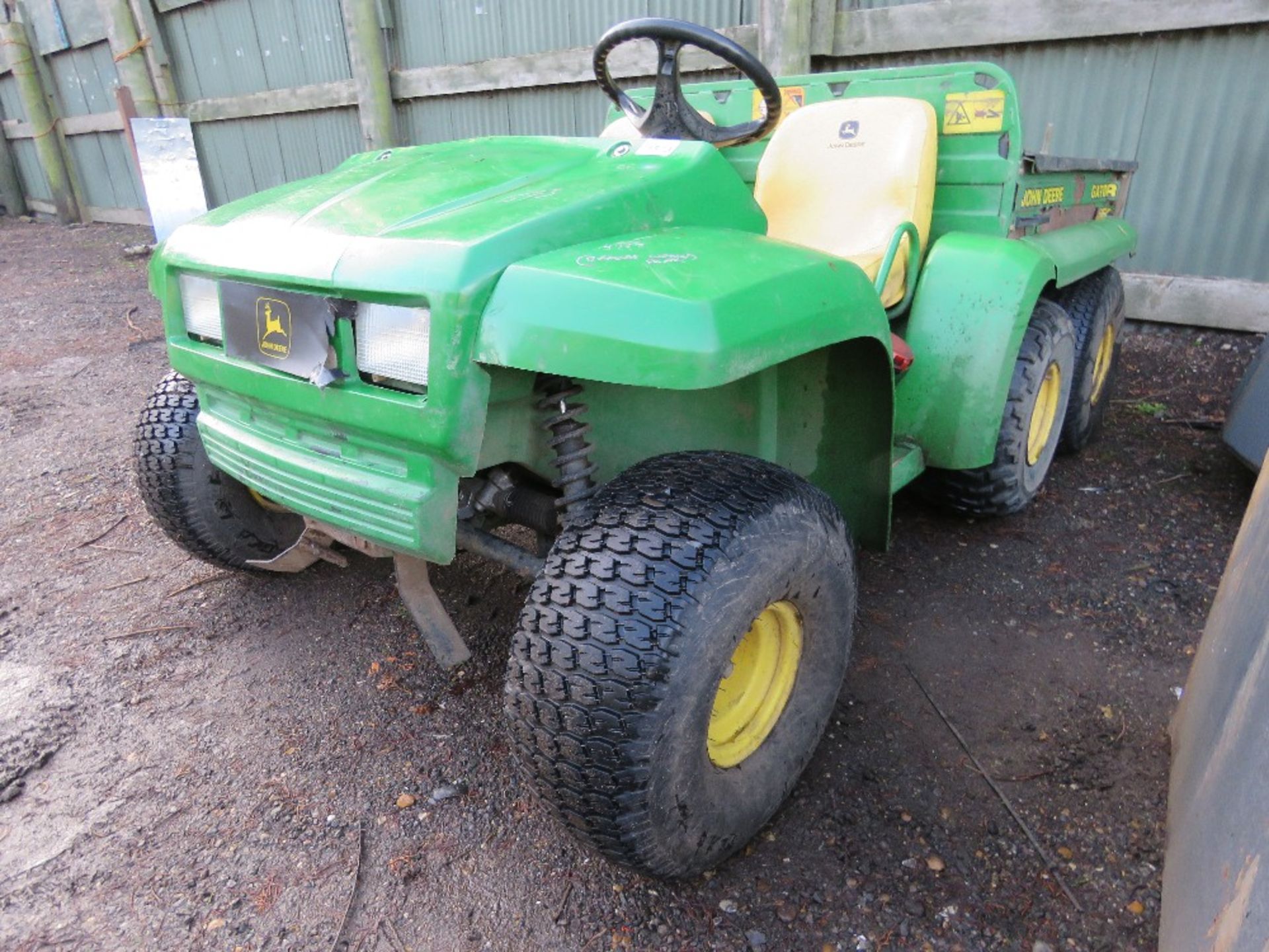 JOHN DEERE 6 WHEEL GATOR RTV, DIESEL. WHEN TESTED WAS SEEN TO DRIVE AND STEER, BRAKES POOR/NEED ADJU