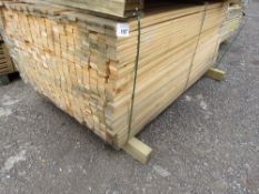 LARGE PACK OF UNTREATED TIMBER SLATS: 1.83M LENGTH X 45MM X 16MM APPROX.