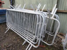 METAL PEDESTRAIN BARRIERS,16NO IN TOTAL. NEARLY ALL APPEAR UNUSED.