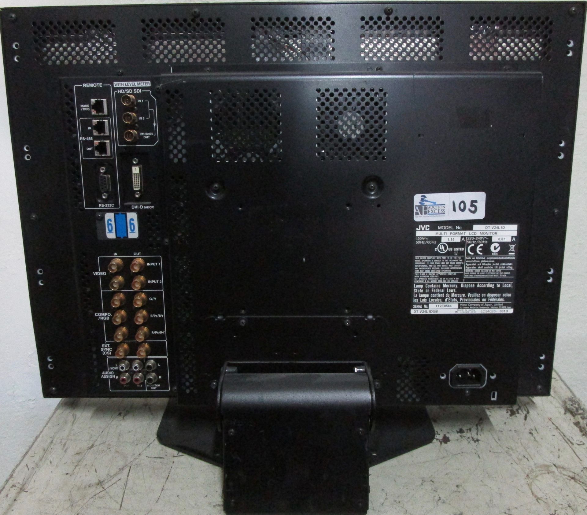 JVC MULTI FORMAT LCD MONITOR DT-V24L1D