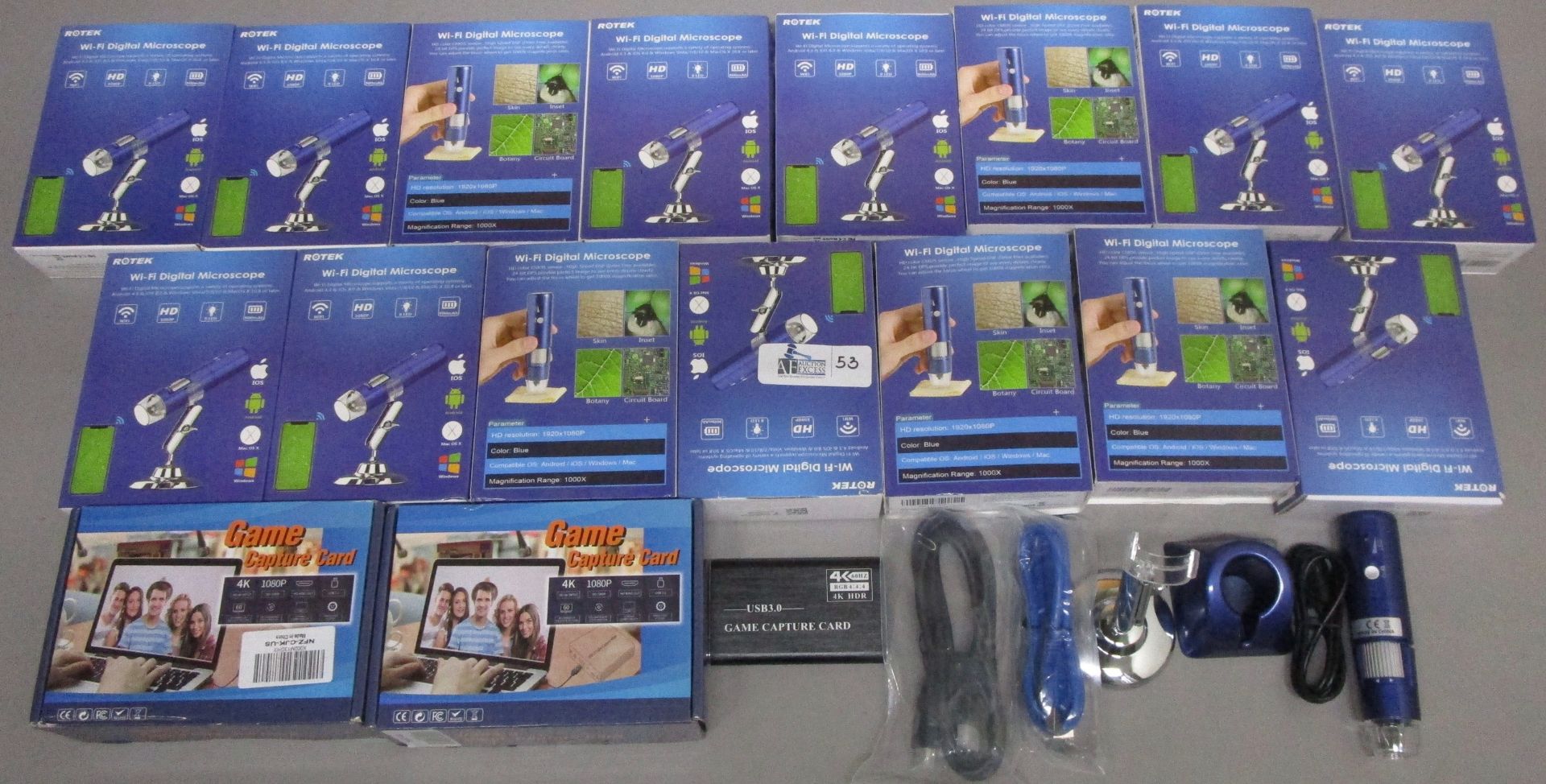 BOX NOS GAME CAPTURE CARDS/ROTEK DIGITAL MICROSCOPES