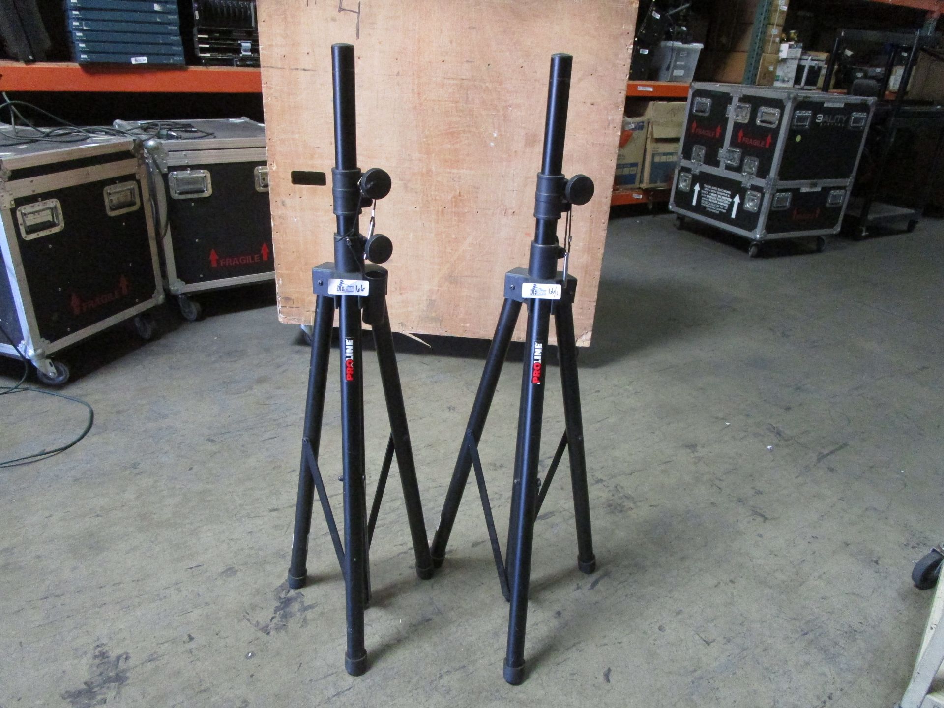 LOT OF 2 PRO LINE TRIPOD MONITOR STANDS