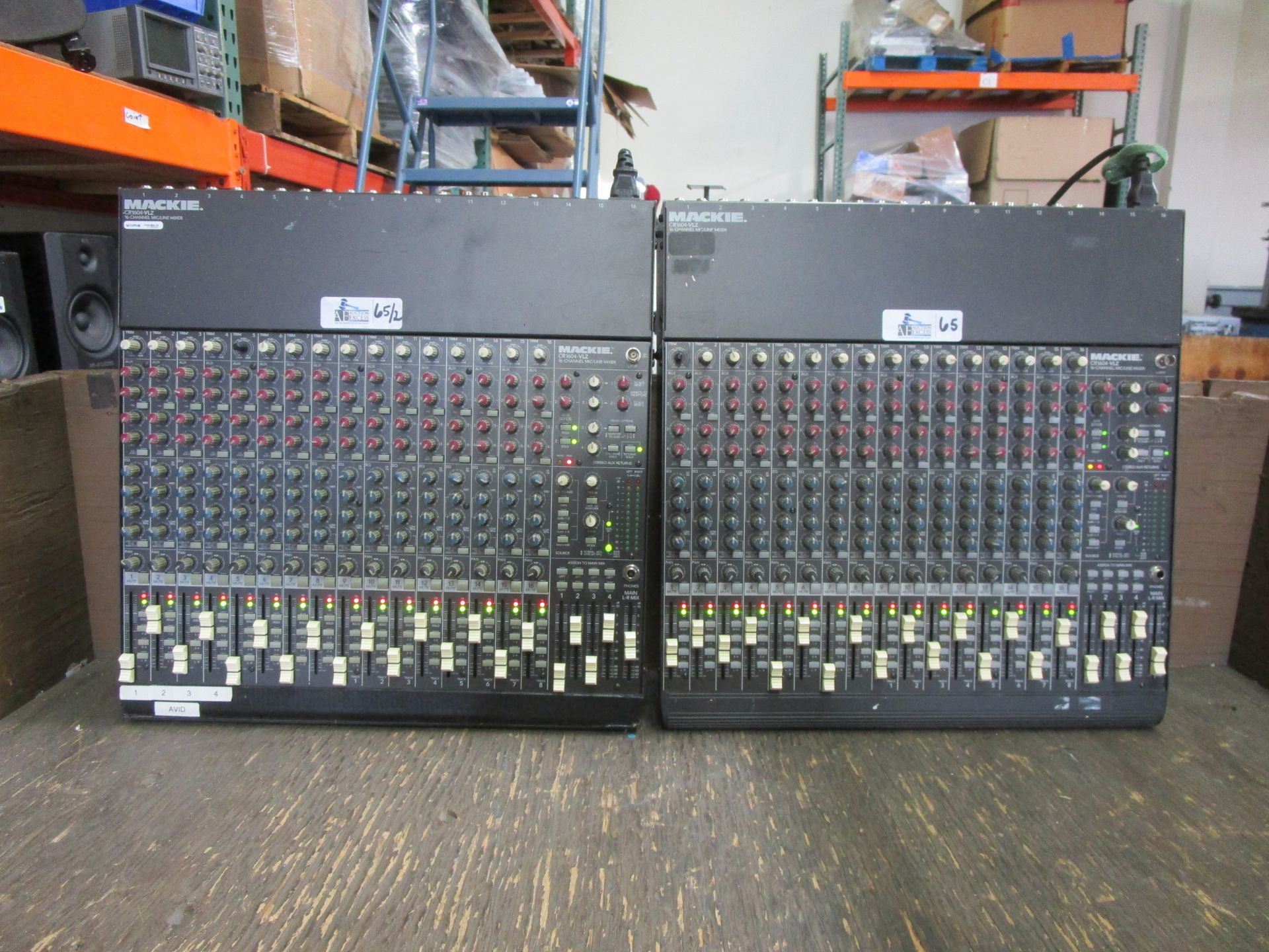 LOT OF 2 MACKIE 1604-VLZ MIXERS