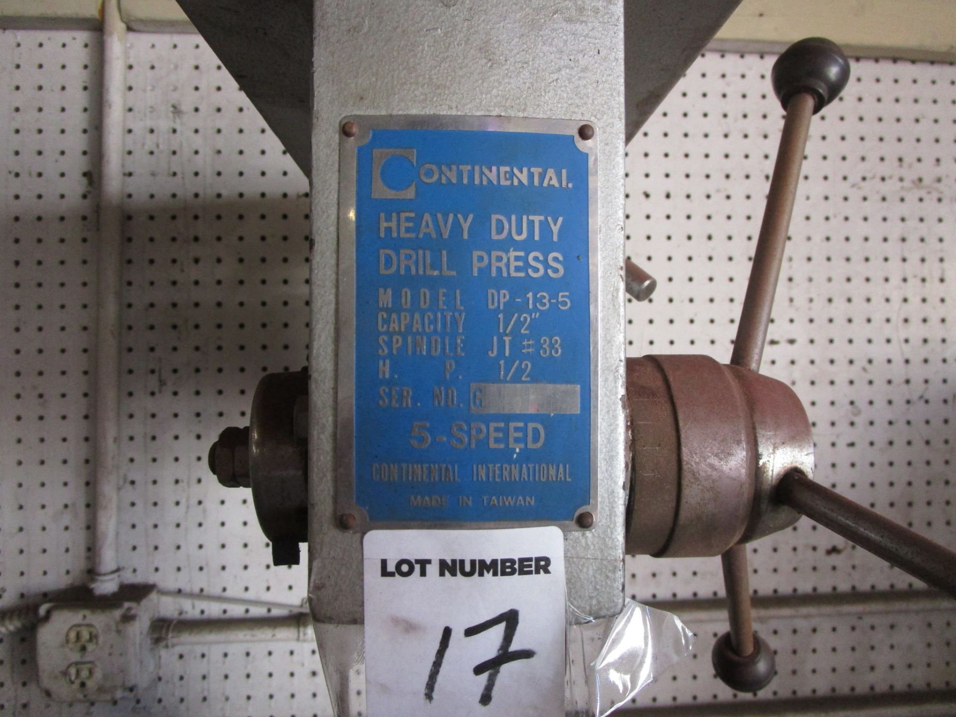 CONTINENTAL DRILL PRESS WITH TABLE DP-13-5 - Image 2 of 2