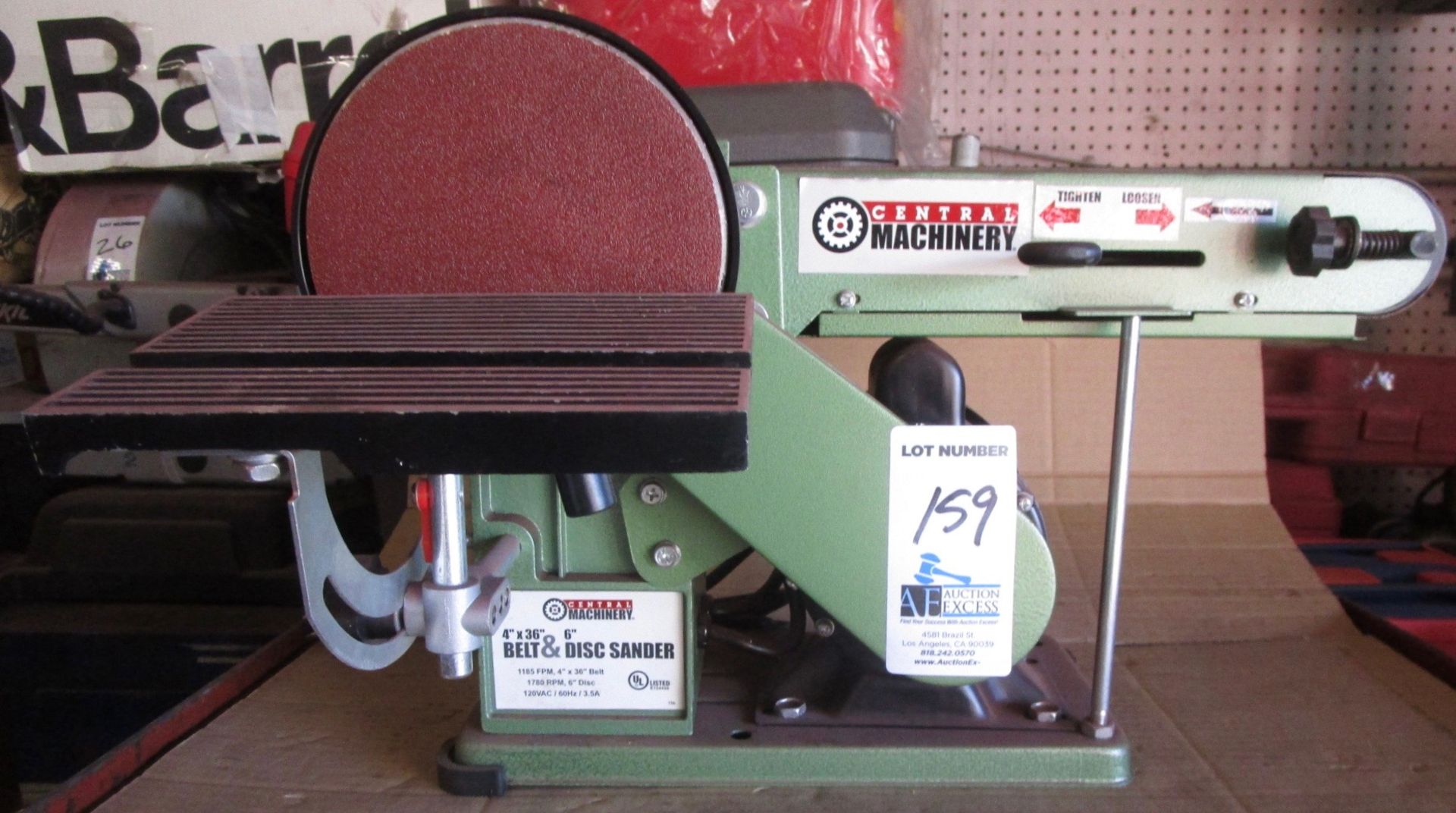 CENTRAL MACHINERY BELT AND DISC SANDER