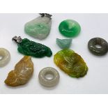 Assorted jade items