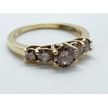 14ct gold salt and pepper diamond ring