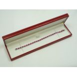 18ct white gold ruby and diamond bracelet