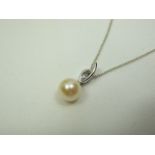 9ct white gold pearl necklace