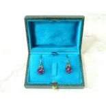 9ct gold amethyst and diamond earrings