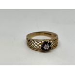 9ct gold sapphire and diamond ring