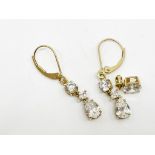 14ct gold CZ earrings and pendant