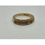 9ct gold ruby and diamond ring