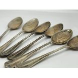 Set of silver grapefruit spoons