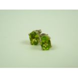 Pair of silver peridot earrings