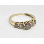 14ct gold salt and pepper diamond ring