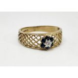 9ct gold sapphire and diamond ring