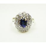 Eastern sapphire and diamond ring